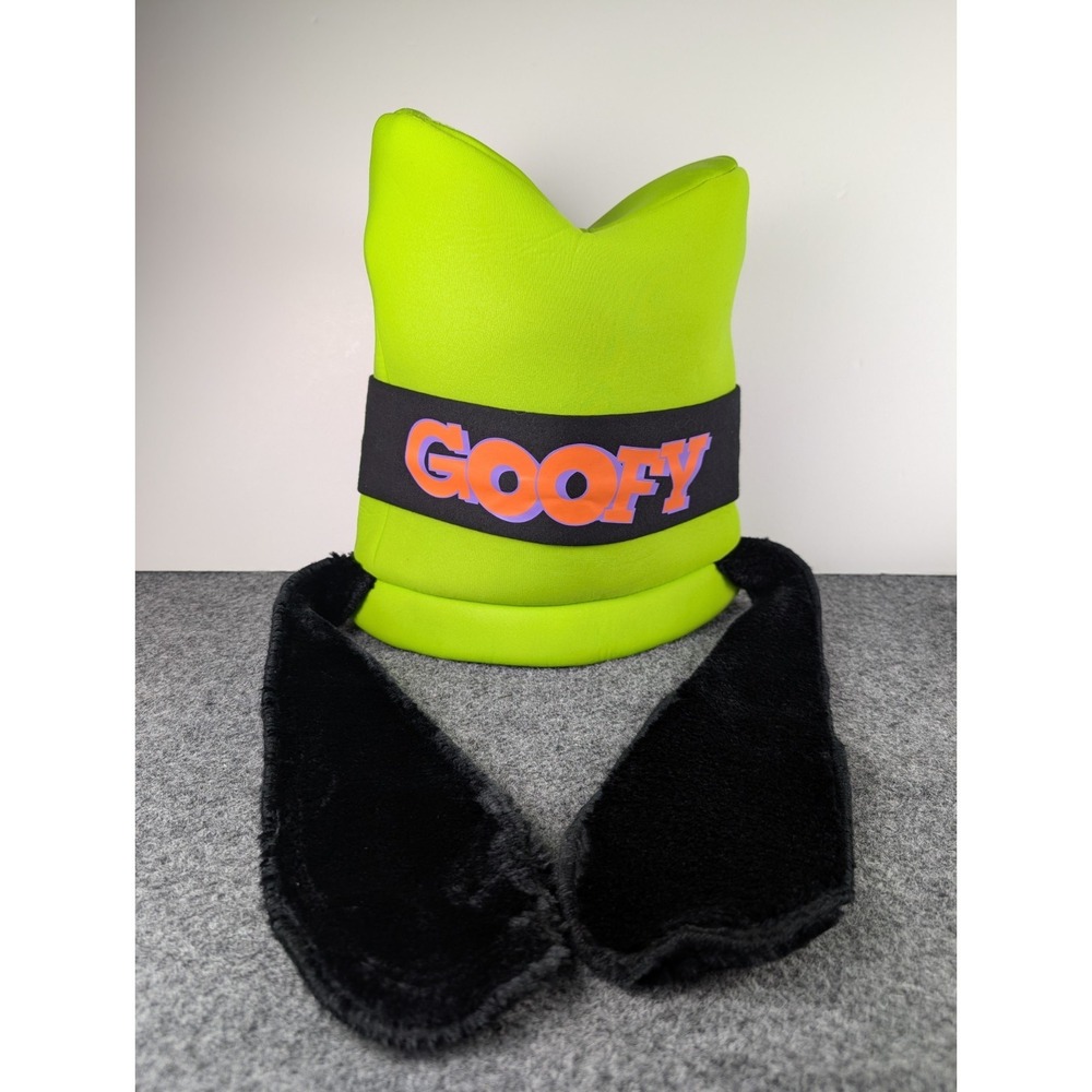 Disney Parks Goofy Ears Top Hat Cap Green Plush Costume Cosplay Adjustable Adult